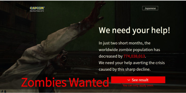 Capcom memerlukan lebih banyak calon zombie!
