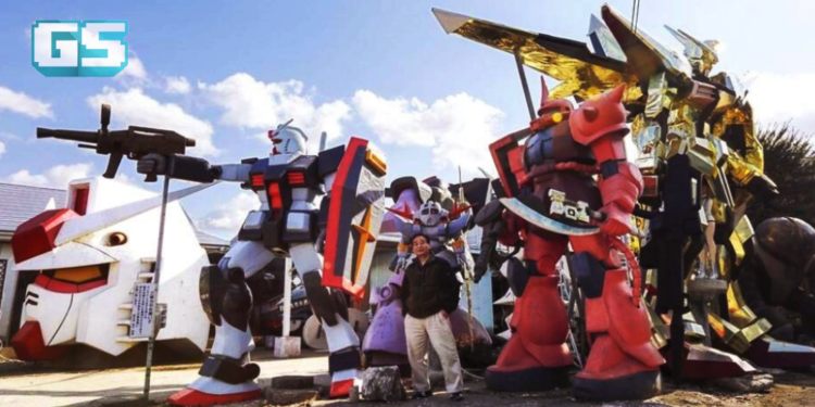 Warga Emas 74 tahun membuat Taman Gundam depan Kedai Gunting Rambut?!