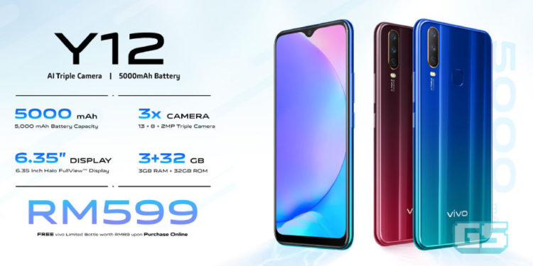 Vivo Y12 yang LEBIH BAIK dengan 64GB ROM kini boleh didapati di Malaysia pada harga RM599!