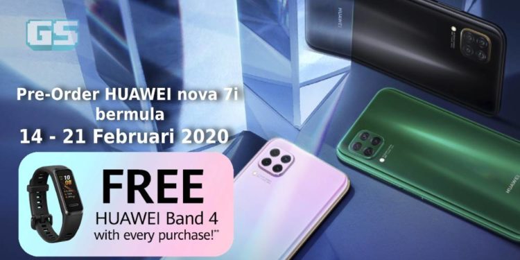Pre-Order Huawei Nova 7i yang berharga hanya RM1,099 dan dapatkan Huawei Band 4 Percuma!!