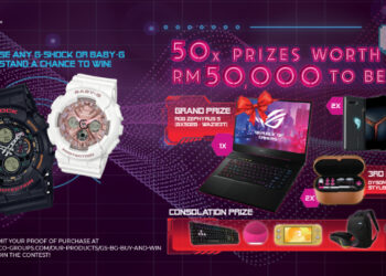 Sebanyak 50 hadiah bernilai RM50,000 untuk dimenangi! Sertai peraduan Casio G-Shock sekarang!