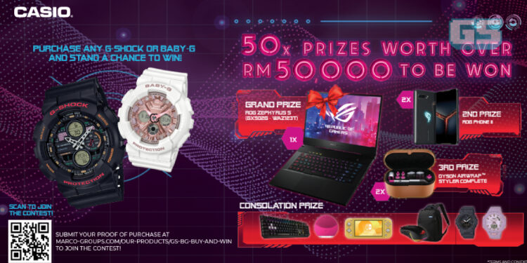 Sebanyak 50 hadiah bernilai RM50,000 untuk dimenangi! Sertai peraduan Casio G-Shock sekarang!