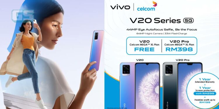 Telefon Pintar Selfie Siri vivo V20 yang baru kini boleh didapati di Celcom dengan Tawaran Istimewa!