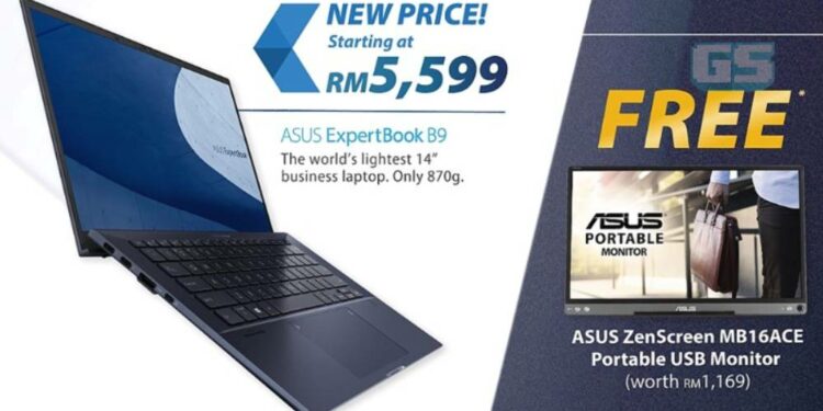 Beli ASUS ExpertBook B9 dan dapatkan ASUS  ZenScreen Percuma!