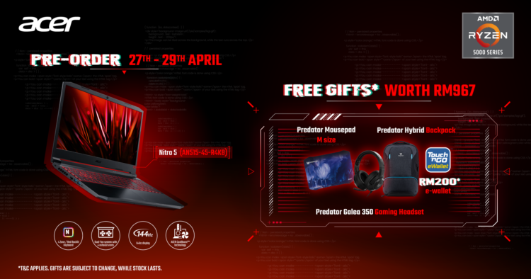 Acer Malaysia memperkenalkan Laptop dan Monitor Nitro Baru dengan Kempen Zero to Nitro