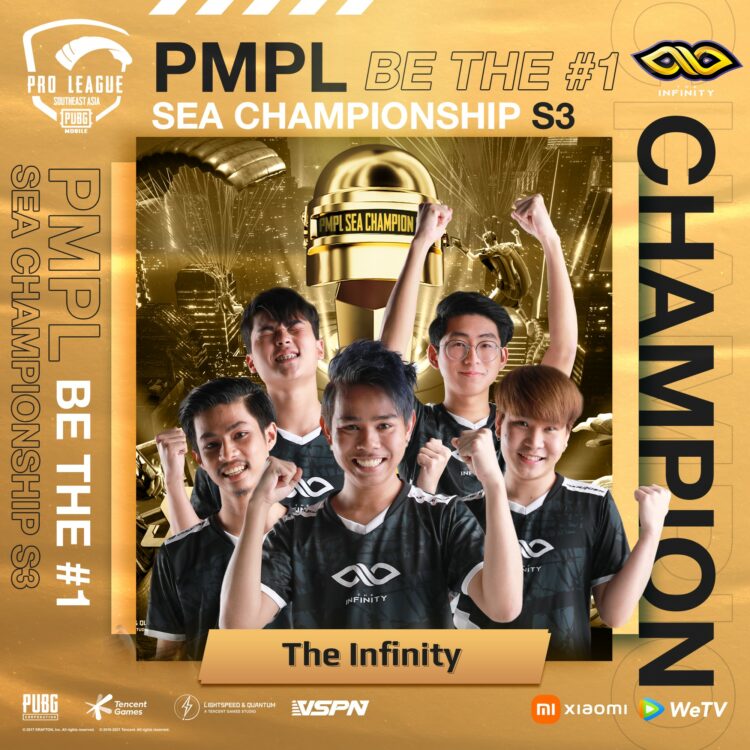 The Infinity membawa pulang RM132 ribu! Tahniah kepada atas kejuaraan PMPL SEA S3!