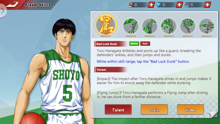 Profil Ultra Pemain tengah yang Pertama “Ultra Toru Hanagata” Dilancarkan di game SLAM DUNK !