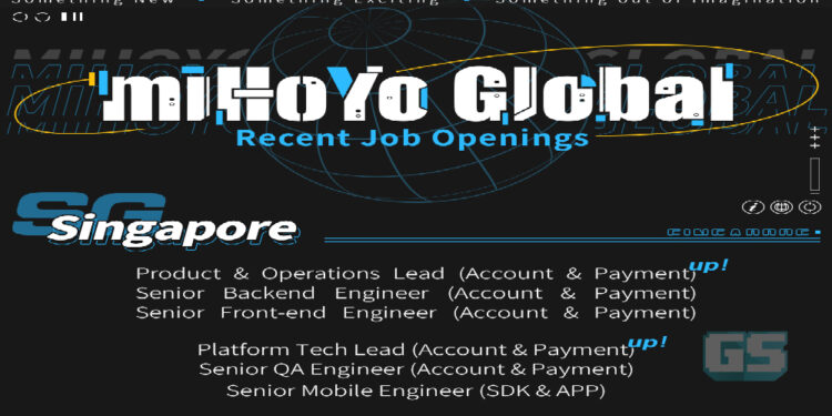 MiHoYo membuka jawatan pengurus, data operator, ketua perkhidmatan pelanggan dan banyak lagi di Singapura!