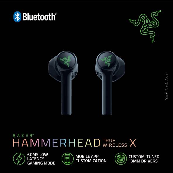 Jadi lebih menyerlah dengan Razer Hammerhead True Wireless X Earbuds baru!