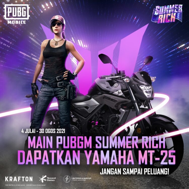 PUBG Mobile membawa acara Summer Rich dan pelbagai hadiah menanti termasuk Yamaha MT-25!