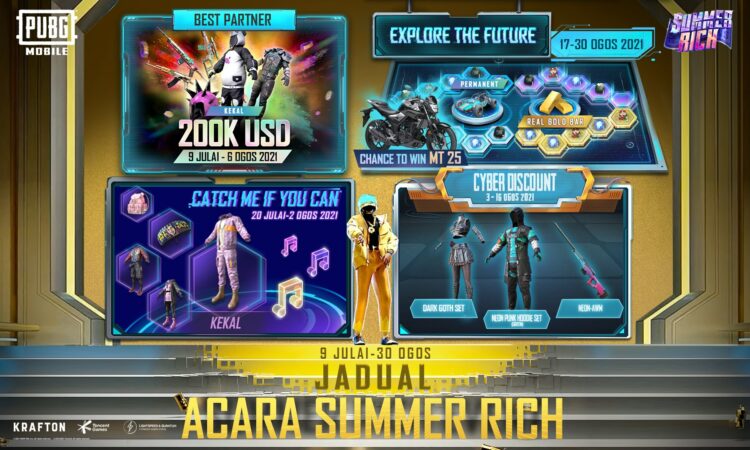 PUBG Mobile membawa acara Summer Rich dan pelbagai hadiah menanti termasuk Yamaha MT-25!