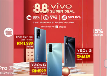 Vivo X Shopee 8.8 Brand Festival menawarkan diskaun sehingga 37% pada 8 Ogos ini!