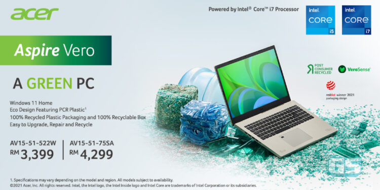 Acer memperkenalkan laptop Aspire Vero bermula dengan harga RM 3,399