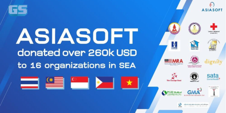 Asiasoft menderma lebih USD260 ribu kepada 16 organisasi Asia Tenggara melalui pendekatan “Sharing is Caring”