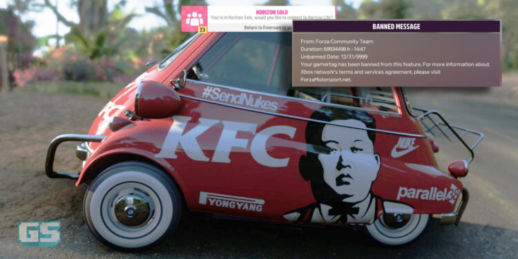 Gamer Forza Horizon 5 kena ban hampir 8000 tahun selepas tambah design Kim Jong-un & KFC di kereta