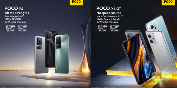 POCO F4 dan POCO X4 GT hadir dengan chipset terkini, harga bermula RM 1499!