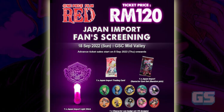 Tiket Fan Screening ONE PIECE FILM RED Kini Membawa Light Stick Uta! Beli Tiket di GSC Sekarang!