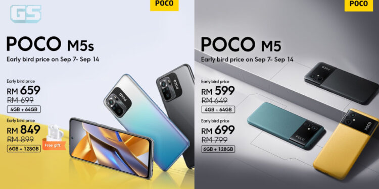 POCO umum smartphone M5 & M5s, harga bermula RM649!