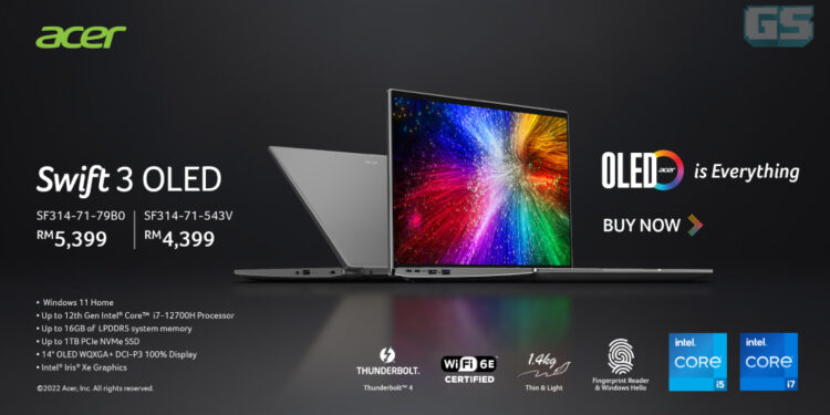 Acer Swift 3 OLED – Tambahan terbaru ke famili OLED, bermula harga RM4,399!