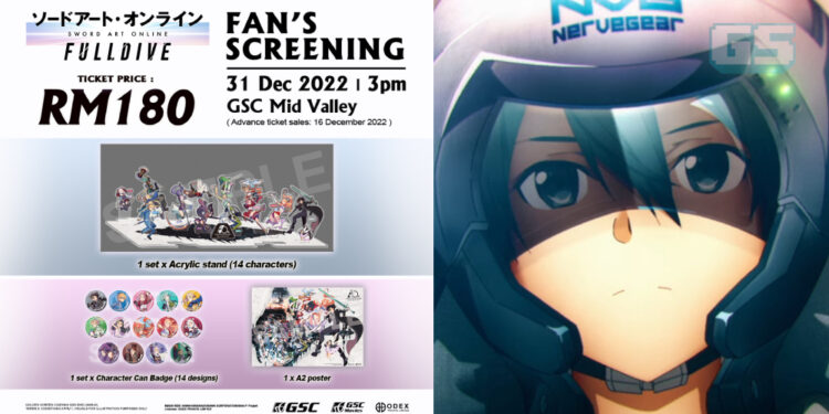 Tiket Fan Screening Acara SAO Full Dive Kini Tersedia di GSC Cinemas!