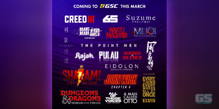 Barisan filem hangat bakal tiba di GSC pada bulan Mac 2023!