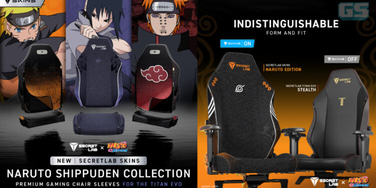 Secretlab umum koleksi Naruto Shippuden untuk TITAN Evo, kulit boleh ditukar ganti!