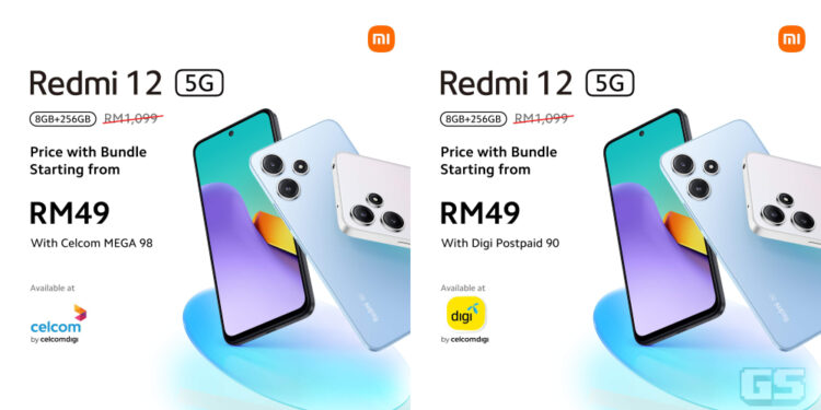 Redmi 12 5G boleh didapati di Malaysia melalui pelan postpaid Celcom & Digi – semurah RM49!