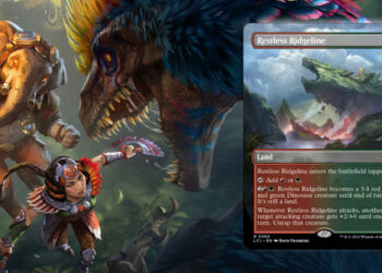 Preview Restless Ridgeline – Dinosaur Mengamuk Di MTG The Lost Caverns of Ixalan