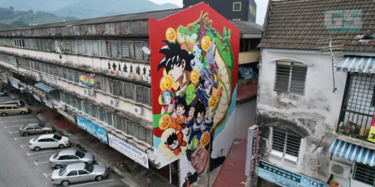 Artis Lokal Cipta Mural Dragon Ball Di Kampar, Raih Pelbagai Reaksi Daripada Netizen