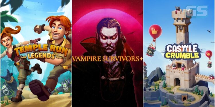 Apple Arcade Ogos 2024: Temple Run: Legends, Vampire Survivors+, Castle Crumble