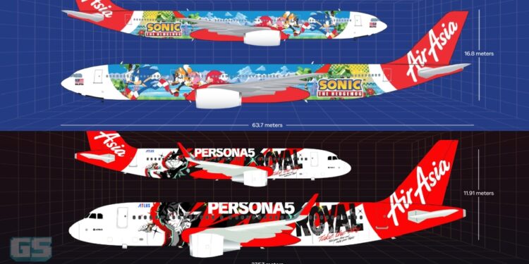 AirAsia Memperkenalkan Pesawat Sonic the Hedgehog & Persona 5 Royal!