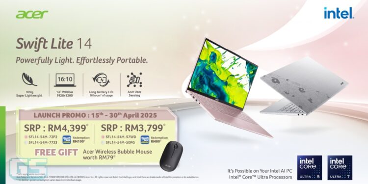 Acer Malaysia Melancarkan Swift 16 AI & Swift Lite 14, Harga Bermula RM3,799!