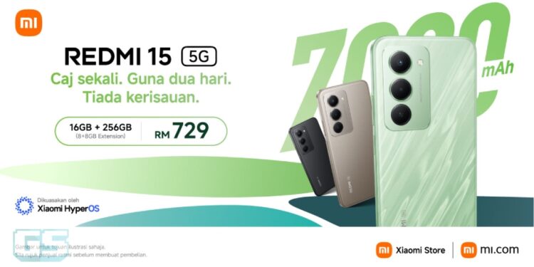 Xiaomi Lancar Redmi 15 5G, Tampil dengan Bateri Terbesar Pada Harga RM 729
