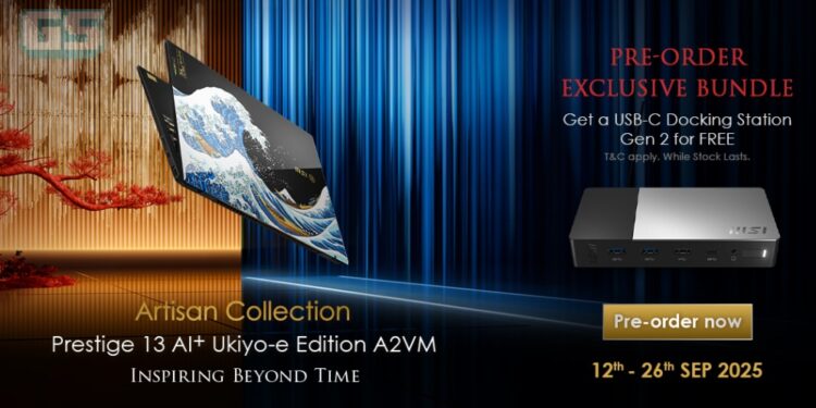 Laptop MSI Prestige 13 AI+ Ukiyo-e Edition Boleh Didapati Pada Harga RM7,799, Pra-tempah Untuk Terima Stesen Dok MSI USB-C Gen 2 Percuma