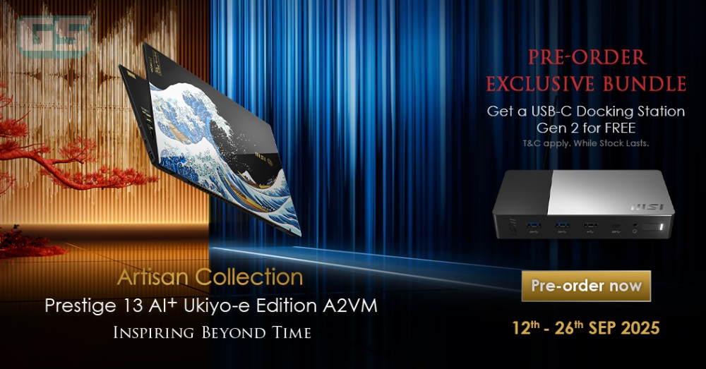 Laptop MSI Prestige 13 AI+ Ukiyo-e Edition Boleh Didapati Pada Harga RM7,799, Pra-tempah Untuk Terima Stesen Dok MSI USB-C Gen 2 Percuma
