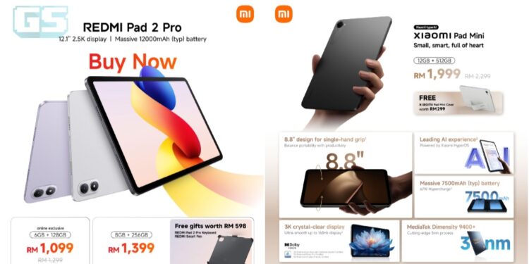 Xiaomi Luaskan Barisan Tablet Di Malaysia Dengan REDMI Pad 2 Pro, Play Bundle & Pad Mini Yang Kompak, Harga Semurah RM799!