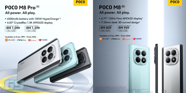 POCO Umum M8 5G & M8 Pro 5G – Harga Promo Bermula RM859!