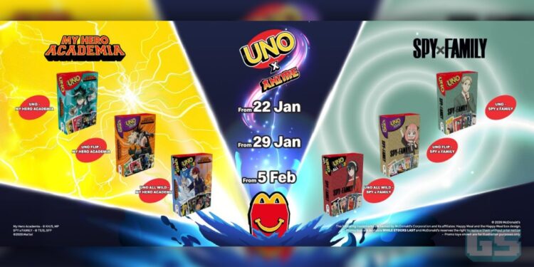 McDonald’s Hebatkan Happy Meal Dengan Kolaborasi UNO x Anime, Menampilkan My Hero Academia & SPY x FAMILY
