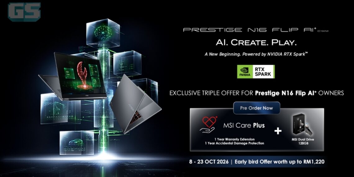 MSI Prestige N16 Flip AI+ Tiba Di Malaysia – Laptop 2-in-1 Berkuasa RTX Spark Boleh Pra-Tempah Bermula RM19,699
